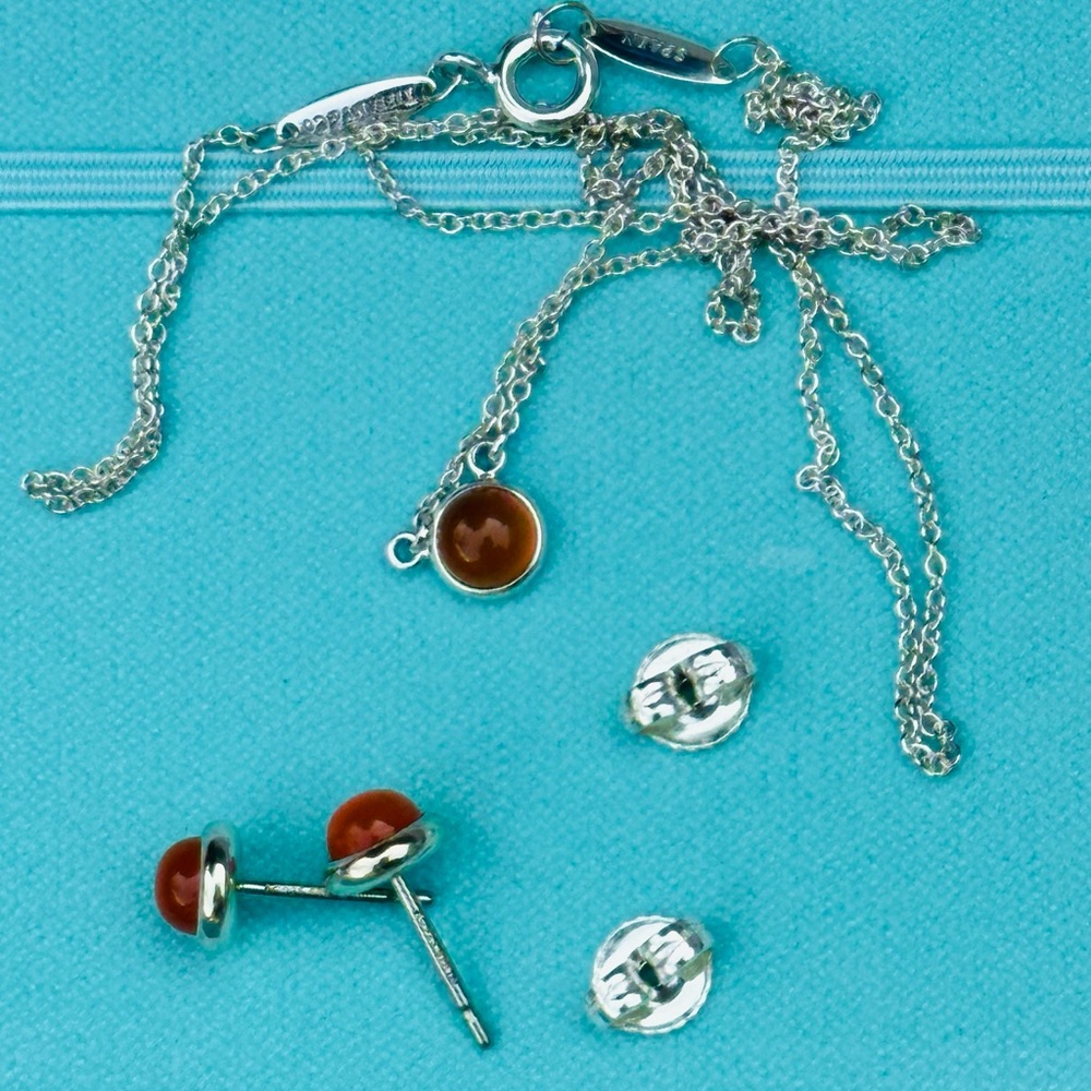 Tifffany &Co.Earrings by the yard chalcedony and silver 925 - Picture 8 of 13